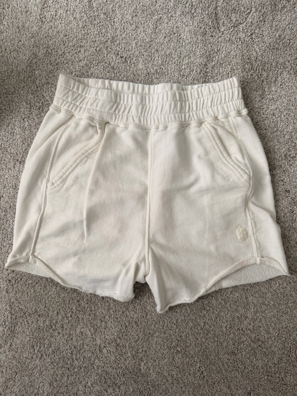 FP Movement by Free People Cream Cozy High-Waist Athletic Shorts
